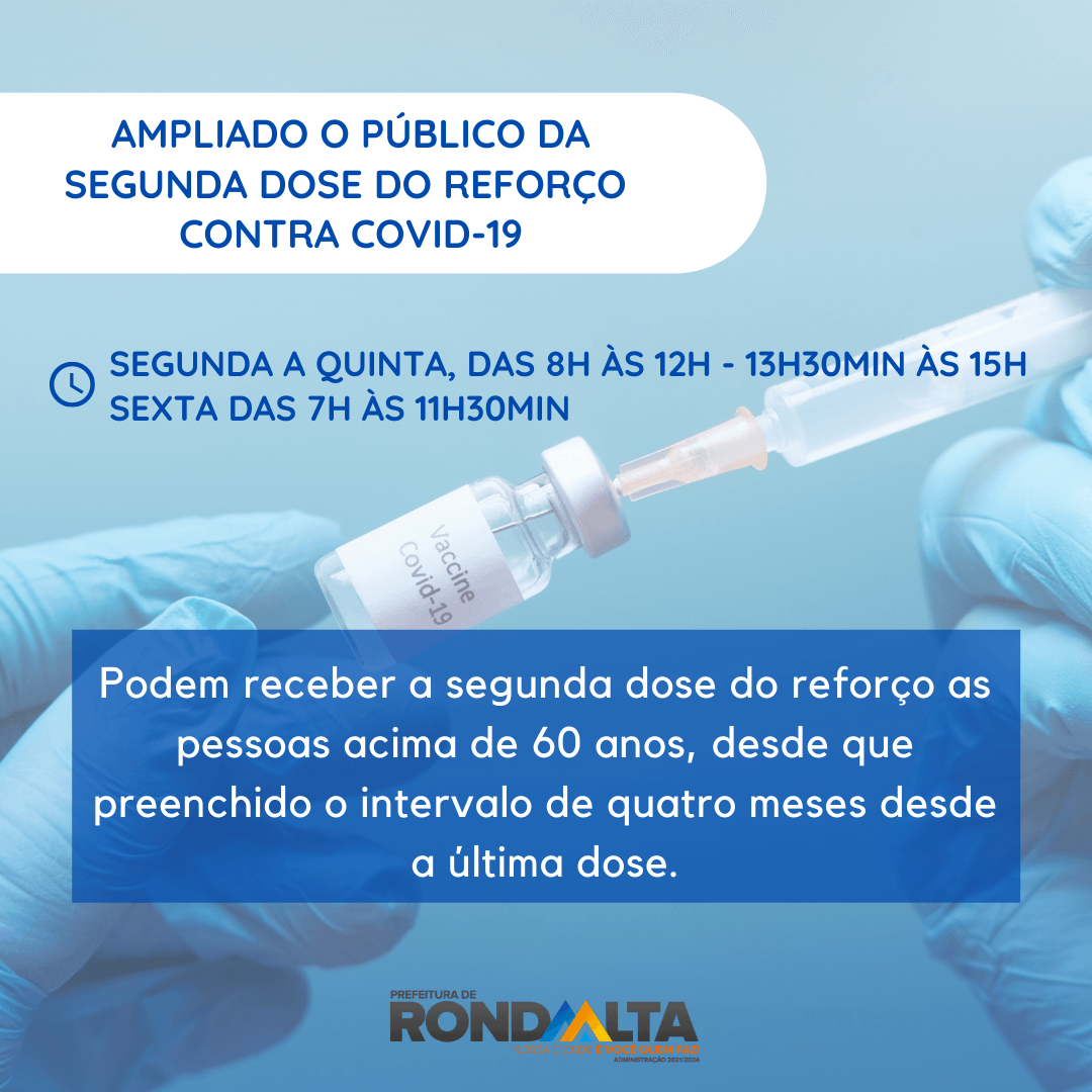 Rio Grande do Sul amplia público para segunda dose de reforço contra a Covid-19.